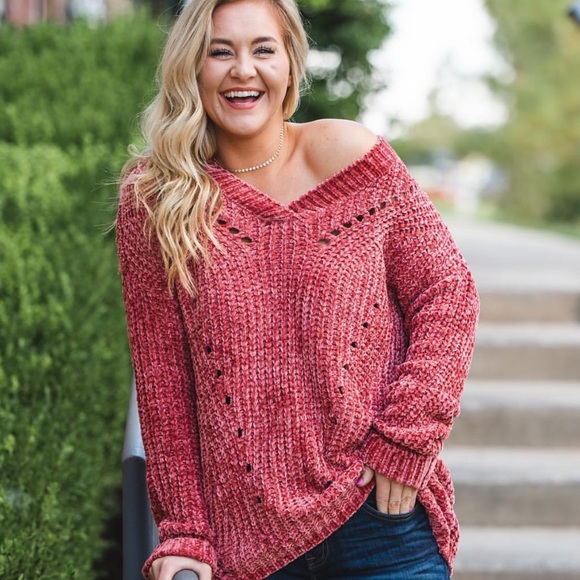 HYFVE Sweaters - Rose chenille sweater